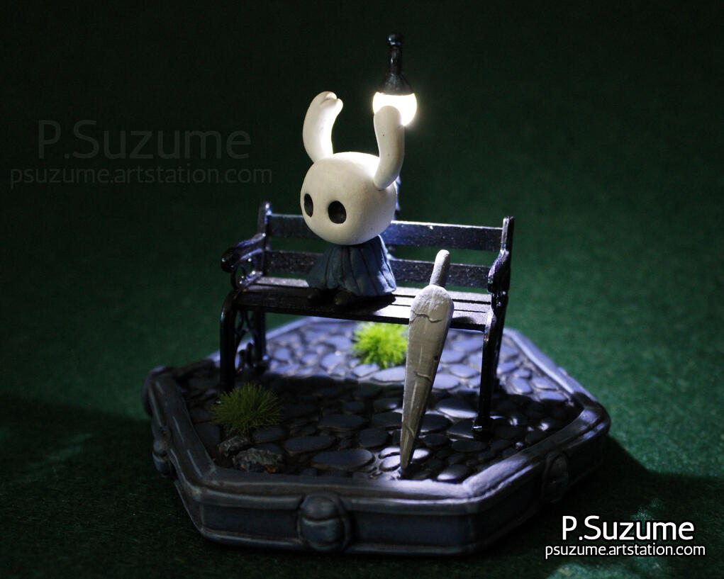 Hollow Knight diorama - streetlight on